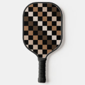 Bruin zwart geruit gingham patroon pickleball paddle (Achterkant)
