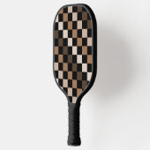 Bruin zwart geruit gingham patroon pickleball paddle (Links)