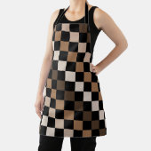 Bruin Zwart geruit Gingham Patroon Schort (Insitu)