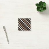 Bruin zwart geruite minimalistische retro post-it® notes (Kantoor)