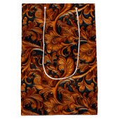  bruin zwart geslepen leer medium cadeauzakje (Achterkant)