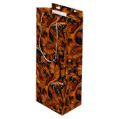  bruin zwart geslepen leer wijn cadeautas (Voorkant Gekanteld)