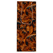  bruin zwart geslepen leer wijn cadeautas (Voorkant)