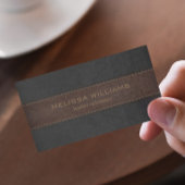 Bruin & zwart gestikt lederen textuur visitekaartje