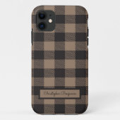 Bruin Zwart Gingham Buffalo Plaid Boerderij Case-Mate iPhone Case (Achterkant)