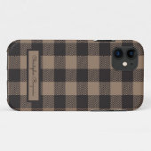 Bruin Zwart Gingham Buffalo Plaid Boerderij Case-Mate iPhone Case (Achterkant (horizontaal))