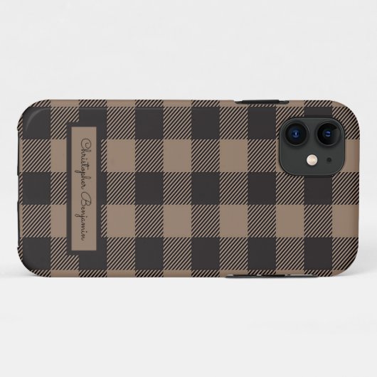 Bruin Zwart Gingham Buffalo Plaid Boerderij Case-Mate iPhone Case (Achterkant (horizontaal))