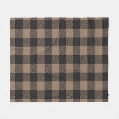 Bruin Zwart Gingham Buffalo Plaid Boerderij Fleece Deken (Voorkant (Horizontaal))