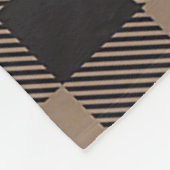 Bruin Zwart Gingham Buffalo Plaid Boerderij Fleece Deken (Hoek)