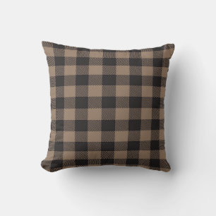 Bruin Zwart Gingham Buffalo Plaid Boerderij Kussen