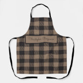 Bruin Zwart Gingham Buffalo Plaid Boerderij Schort (Voorkant)