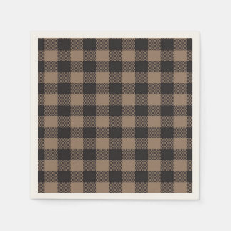 Bruin Zwart Gingham Buffalo Plaid Boerderij Servet