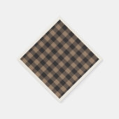 Bruin Zwart Gingham Buffalo Plaid Boerderij Servet (Hoek)