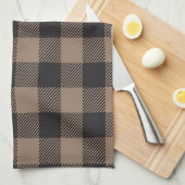 Bruin Zwart Gingham Buffalo Plaid Boerderij Theedoek (Quarter Fold)