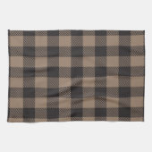 Bruin Zwart Gingham Buffalo Plaid Boerderij Theedoek (Horizontaal)