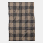 Bruin Zwart Gingham Buffalo Plaid Boerderij Theedoek (Verticaal)