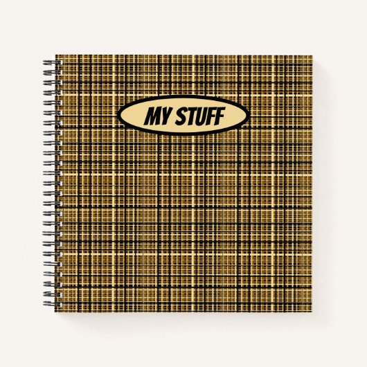 Bruin zwart Gold Pset Sketchbook Bullet Journal Notitieboek (Voorkant)