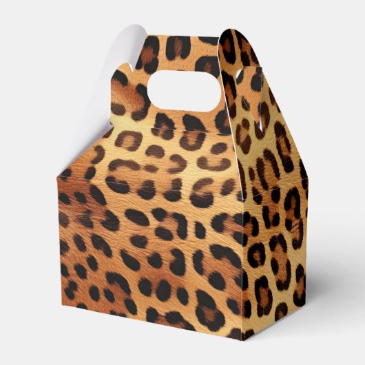 Bruin Zwart Gouden Luipaard Print Bedankdoosjes (Achterkant)