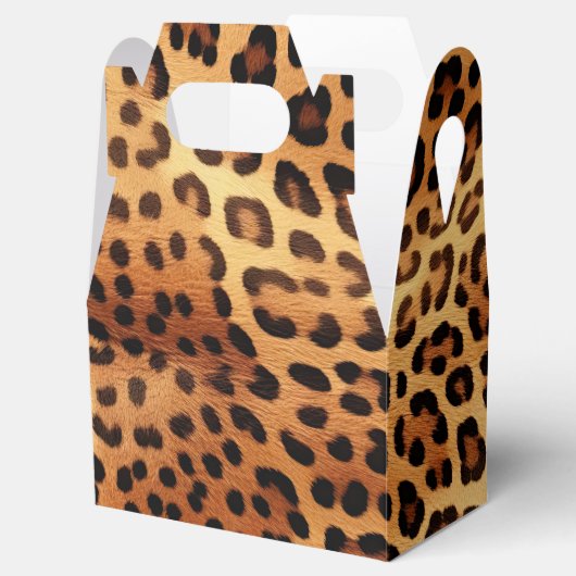 Bruin Zwart Gouden Luipaard Print Bedankdoosjes (Geopend)