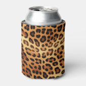 Bruin Zwart Gouden Luipaard Print Blikjeskoeler (Blikje Voorkant)