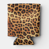 Bruin Zwart Gouden Luipaard Print Blikjeskoeler (Voorkant)