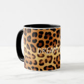Bruin Zwart Gouden Luipaard Print Mok (Voorkant links)