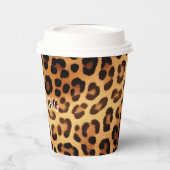 Bruin Zwart Gouden Luipaard Print Papieren Bekers (Links)