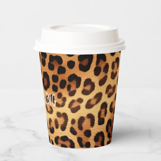 Bruin Zwart Gouden Luipaard Print Papieren Bekers (Links)