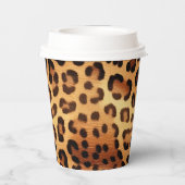 Bruin Zwart Gouden Luipaard Print Papieren Bekers (Achterkant)