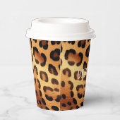 Bruin Zwart Gouden Luipaard Print Papieren Bekers (Rechts)