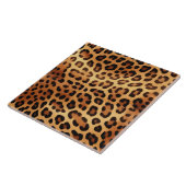 Bruin Zwart Gouden Luipaard Print Tegeltje (Zijkant)