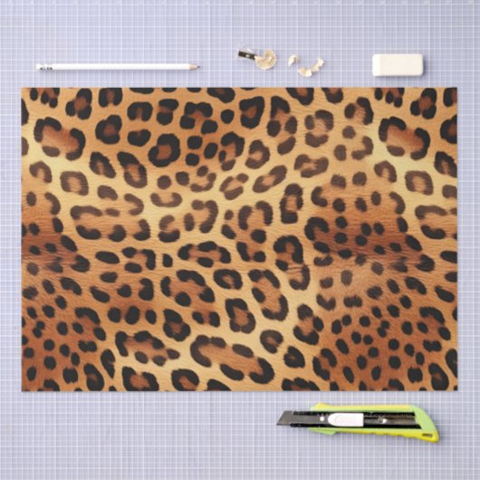 Bruin Zwart Gouden Luipaard Print Tissuepapier (Craft)