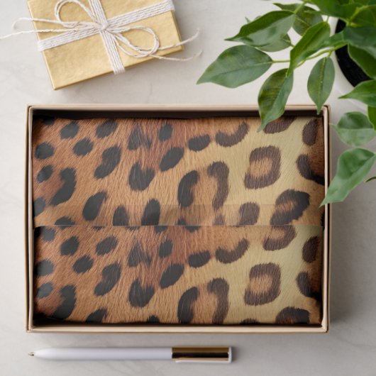 Bruin Zwart Gouden Luipaard Print Tissuepapier (Geschenk)