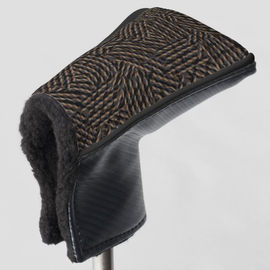 Bruin zwart grijs abstract golfheadcover (3/4 voorkant)