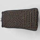 Bruin zwart grijs abstract golfheadcover (Voorkant)