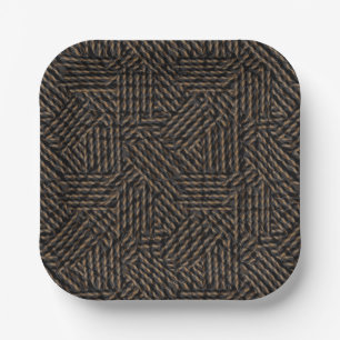 Bruin zwart grijs abstract  papieren bordje
