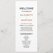 Bruin Zwart Herfst Trouwprogramma Programmakaart (Voorkant)