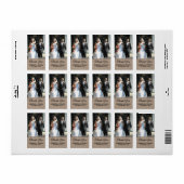Bruin & Zwart Huwelijk Custom Foto Dank u Label (Full Sheet)
