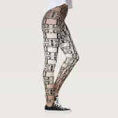 Bruin Zwart In elkaar grijpende Abstract Patroon L Leggings (Rechts)