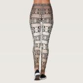 Bruin Zwart In elkaar grijpende Abstract Patroon L Leggings (Achterkant)