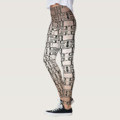 Bruin Zwart In elkaar grijpende Abstract Patroon L Leggings (Links)