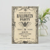 Bruin Zwart Kantoor Party Halloween Kaart (Staand voorkant)