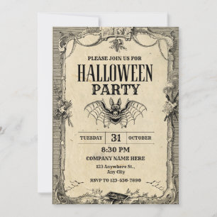 Bruin Zwart Kantoor Party Halloween Kaart
