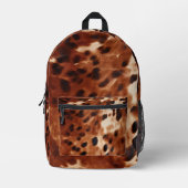 Bruin Zwart Koeienhuid Bedrukte Rugzak (Voorkant)