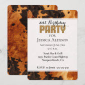 Bruin Zwart Koeienhuid Gouden Glitter 21e Verjaard Kaart (Voorkant / Achterkant)