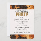 Bruin Zwart Koeienhuid Gouden Glitter 21e Verjaard Kaart (Voorkant)