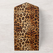 Bruin Zwart Luipaard Dierenprint All In One Uitnodiging (Buitenkant)