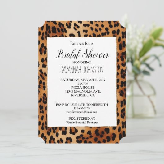 Bruin Zwart Luipaard Dierenprint Kaart (Staand voorkant)