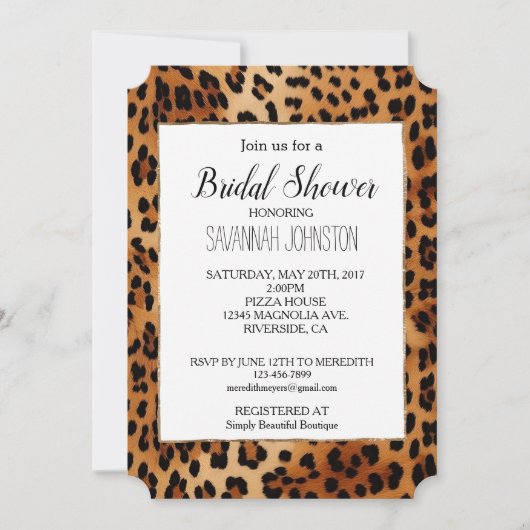 Bruin Zwart Luipaard Dierenprint Kaart (Voorkant)