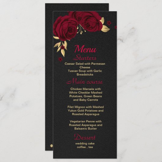 bruin zwart menu (Voorkant / Achterkant)